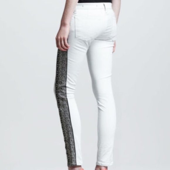Rag & Bone Split Skinny Off White Black Lace Embroidered Jeans sz 25 W1534O026 - Picture 14 of 14